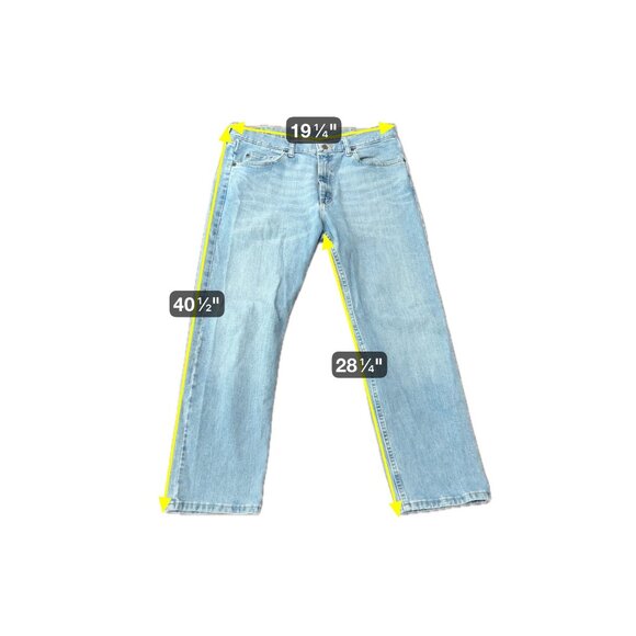 Wrangler Light Wash Straight Leg Jeans Mid Rise Cotton Blend Denim Classic Sz 36 - Picture 6 of 9